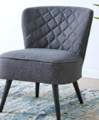 RRP £225 Brand New Henry Bedroom Chair, Navy Fabric