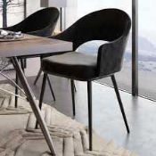 RRP £160 Boxed Like New Deana Upholstered Dining Chair In Black