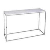 RRP £300 Like New Unboxed Medium Side Table, Metal White Top
