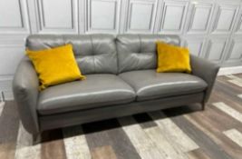 RRP £600 Ex Display 2 Seater Leather Sofa, Grey