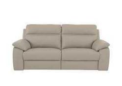 RRP £800 Ex Display 4 Seater Leather Couch In Cream (L)