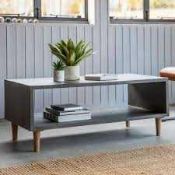 RRP £500 Like New Concrete Style Coffee Table With Legs In Grey
