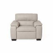 RRP £650 Ex Display 2 Seater Leather Armchair In Cream