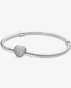 RRP £110 Like New X2 Pandora Items Including Moments Sparkling Heart Bracelet