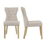 RRP £150 Boxed Like New Naples Dining Chair In Oak / Beige Finish