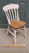RRP £220 X2 Like New Farmhouse Style Wooden Dining Chairs In White