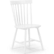 RRP £220 X2 Brand New Farmhouse Style Wooden Dining Chairs In White