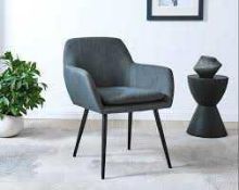 RRP £165 Brand New Tv Bed Store Charlie Bedroom Chair, Dark Grey
