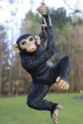 RRP £90 Brand New Boxed X2 Hanging Monkey Statues