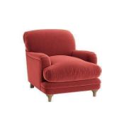 RRP £300 Ex Display Velvet Armchair In Red