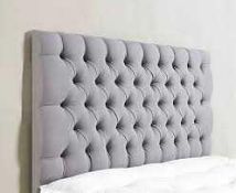 RRP £350 Ex Display Grey Buttoned Headboard King-size