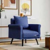 RRP £350 Like New Fabric Upholstered Armchair In Blue