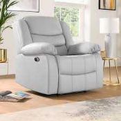 RRP £550 Ex Display Large White Armchair In Leather