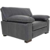 RRP £450 Ex Display Leather Loveseat In Grey