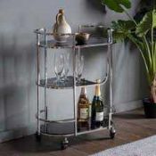 RRP £350 Like New Mojito Drinks Trolley In Silver