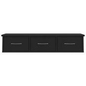 RRP £1000 Like New Black Media Unit With Drawers & Shelves