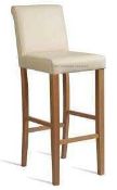 RRP £150 Like New Unboxed Fabric Upholstered Barstool In Cream