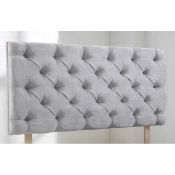 RRP £350 Ex Display Grey Buttoned Headboard Double