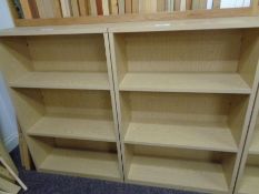 2 x Oak 4 Shelf Bookcases as Lotted