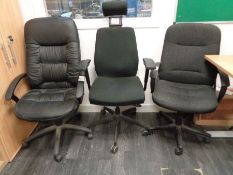 3 x High Back Swivel Office Chairs as Lotted