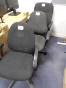 3 x Upholstered Office Swivel Chairs as Lotted