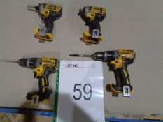 4 x Dewalt DCD796 Power Drills as Lotted