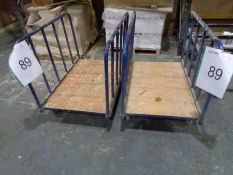 2 x Metal Trolleys with Detachable Side Frames as Lotted