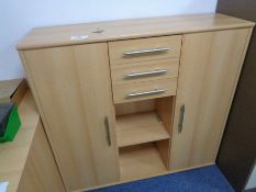 Beech Double Door Bookcase as Lotted