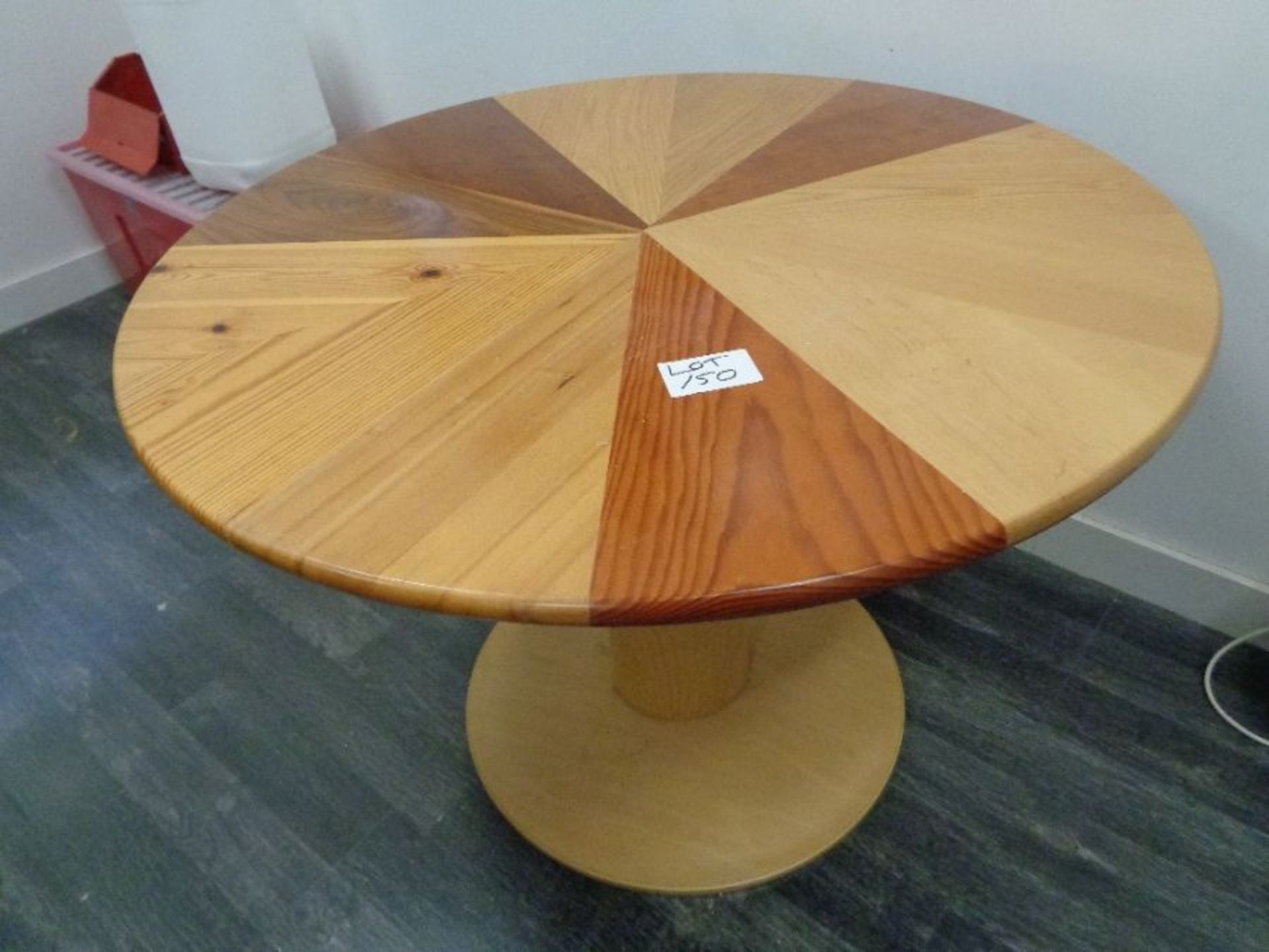 Wood Circular Table as Lotted