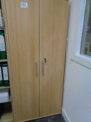 Beech Tall Stationery Cupboard as Lotted