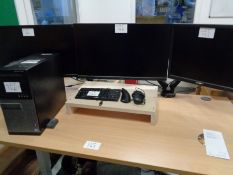 DELL Optiplex 7010 PC with 3 x Flat Screen Monitors, Keyboard & Mouse as Lotted