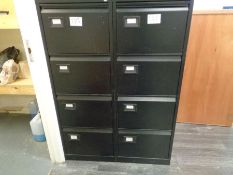 2 x Black 4 Drawer Filing Cabinets as Lotted