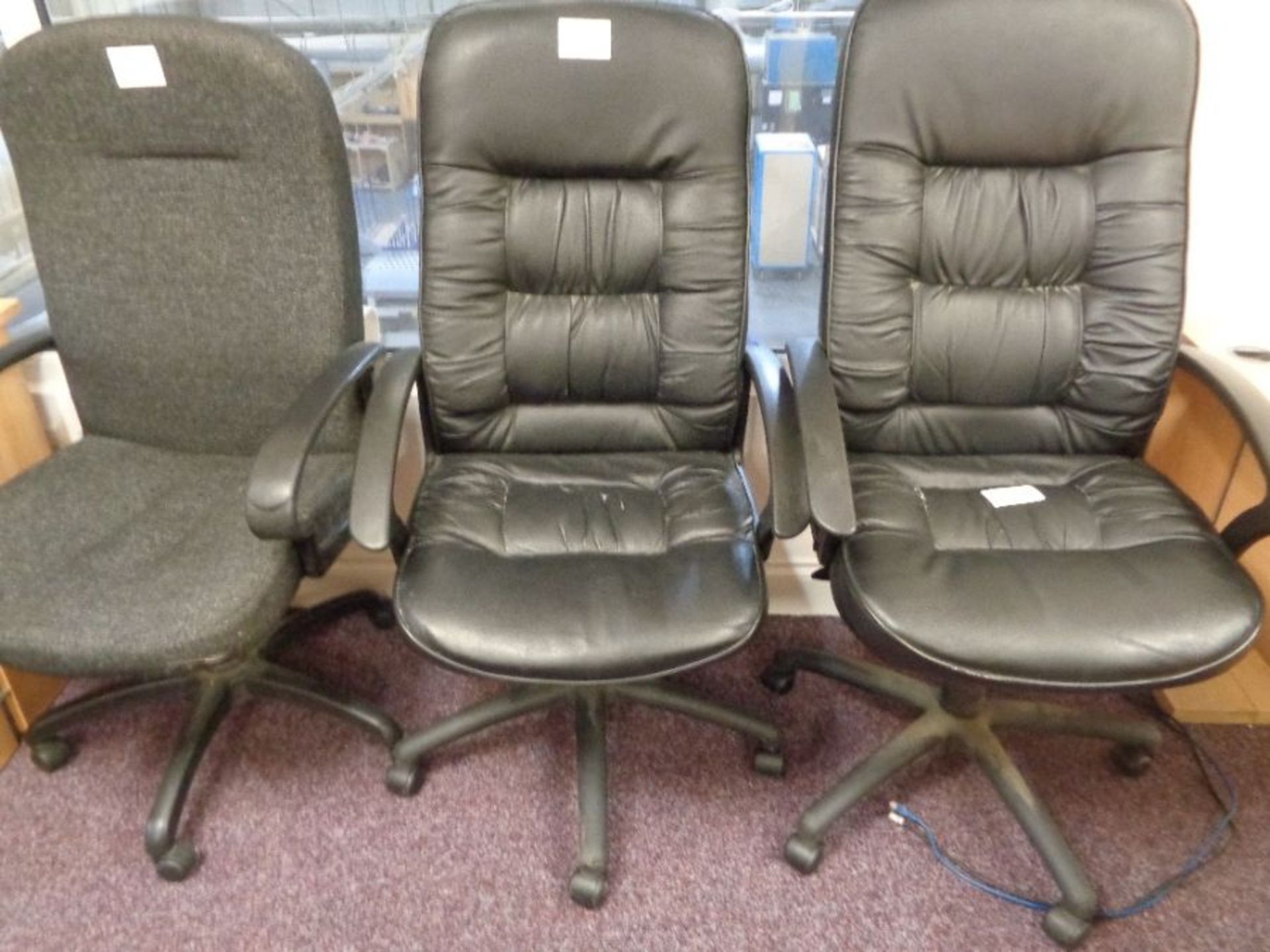 3 x High Back Executive Office Chairs as Lotted