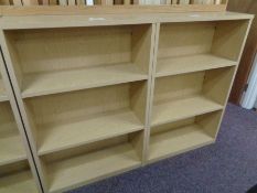 2 x Oak 4 Shelf Bookcases as Lotted