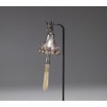 XIXth century silver and bone rattle
