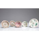 Lot (5) 19th century famille rose porcelains