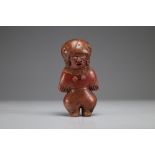 Statuette of a woman, painted terracotta, Peru Pre-Columbian Period