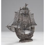 Filigree silver boat