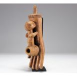 Carved wooden Kuba pipe DRC