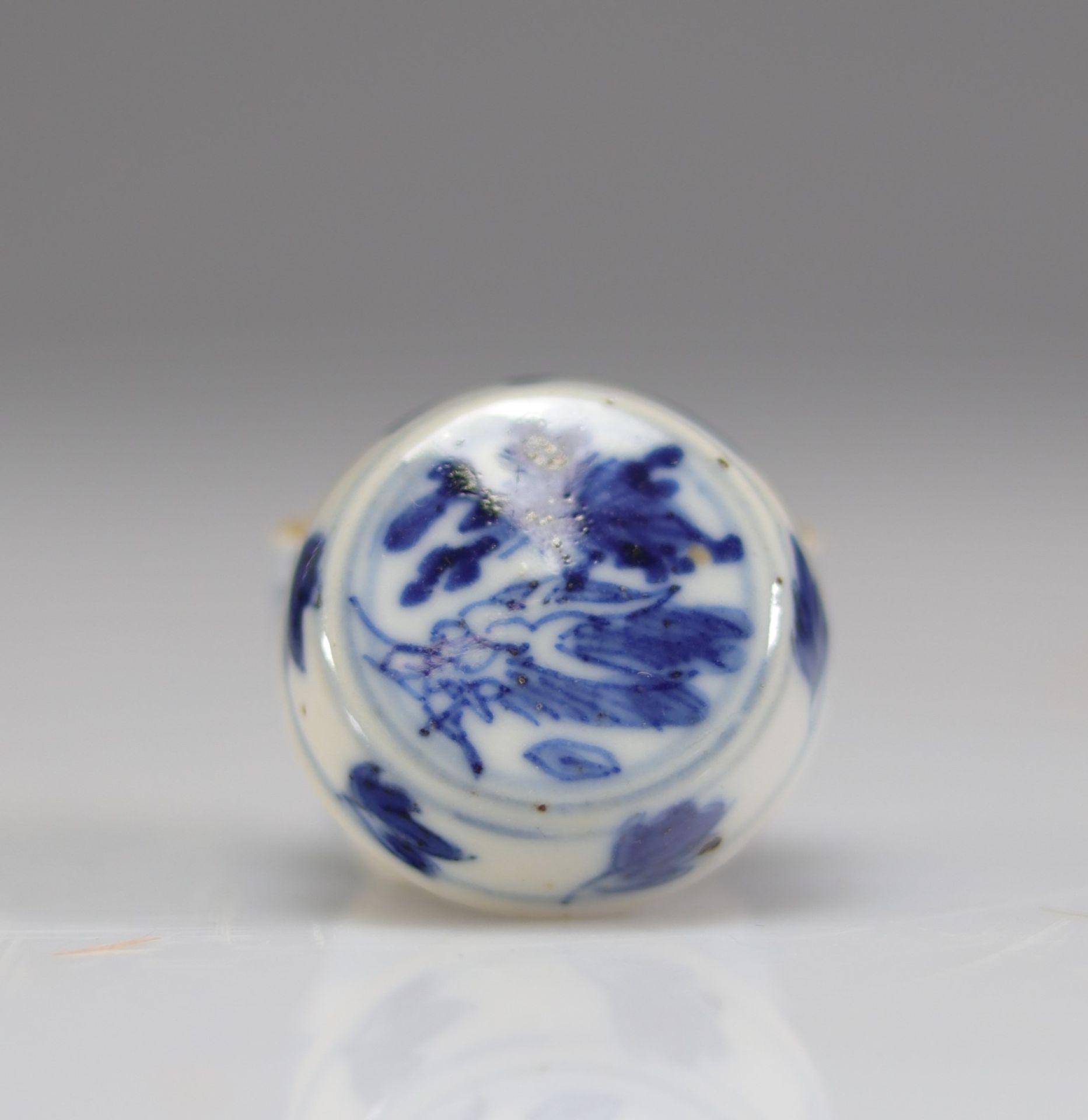 Small blue white porcelain ink box - Image 3 of 3