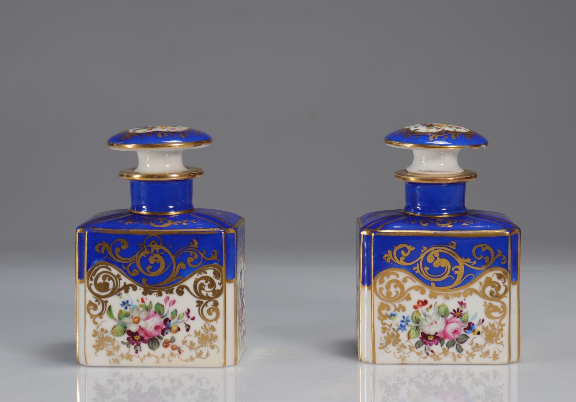 Pair of Paris porcelain bottles