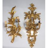 Sconces in carved and gilded wood in the Louis XV style