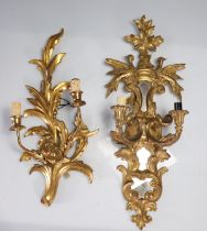 Sconces in carved and gilded wood in the Louis XV style