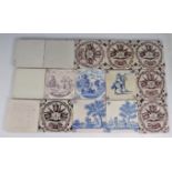 Lot of 18th century Delft cobblestones (15pc)