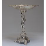 Table bowl decorated with a faun in sterling silver, Louis XV style