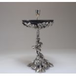 Silvered bronze table bowl decorated with a musician angel