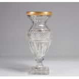 Empire style Baccarat crystal vase with gilt bronze mount