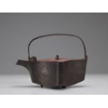 19th century Asian cast iron teapot