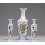 3 Chinese vases, eggshell, Republic