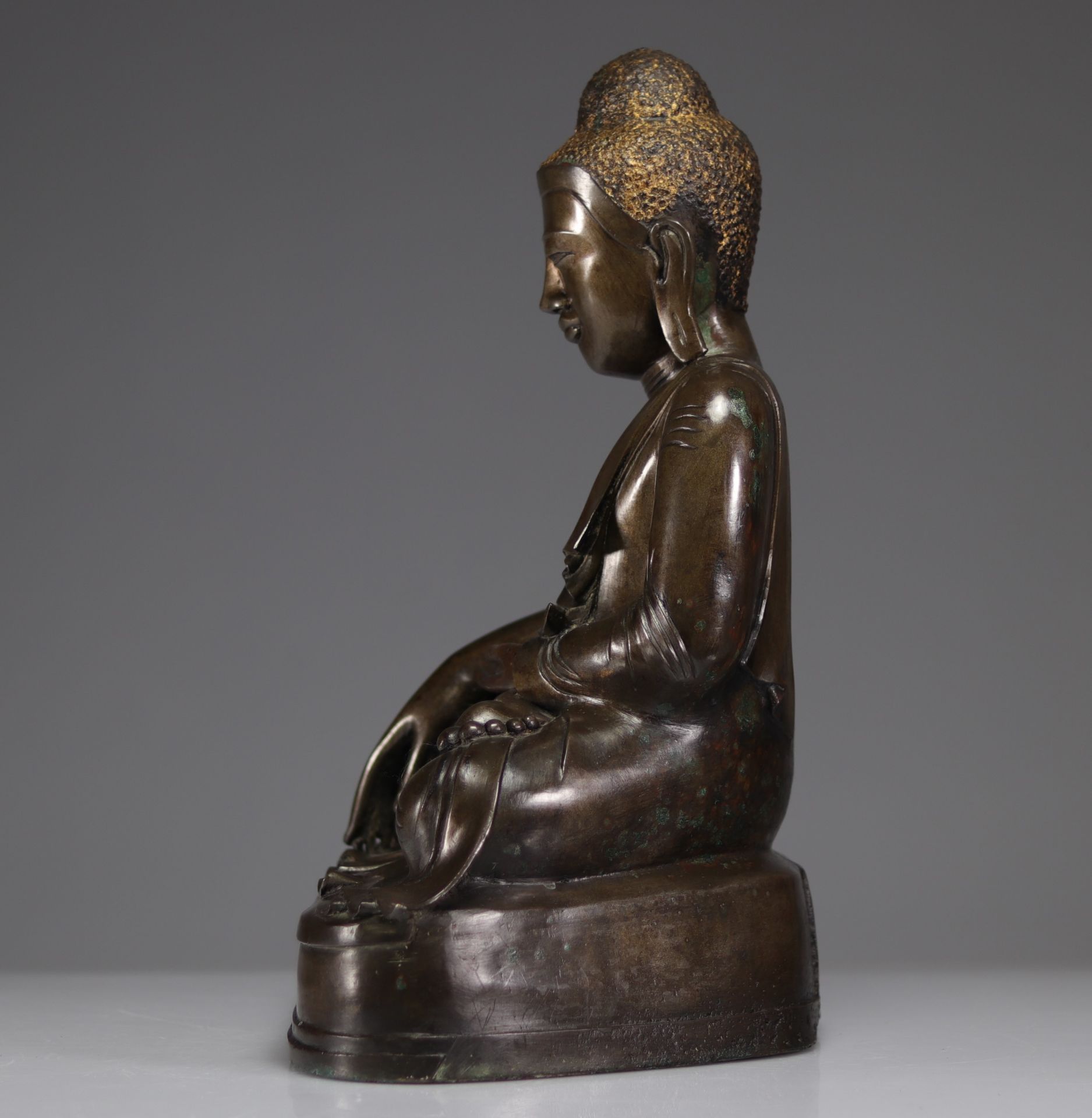 Bronze Buddha 19th century Burma - Bild 2 aus 5